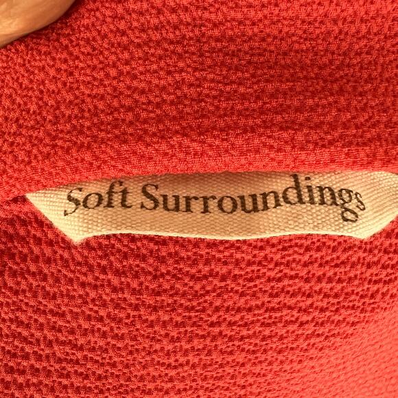 Soft Surroundings Orange Knit Asymmetric Layered Tank Sleeveless Blouse Plus 2X - Picture 6 of 7